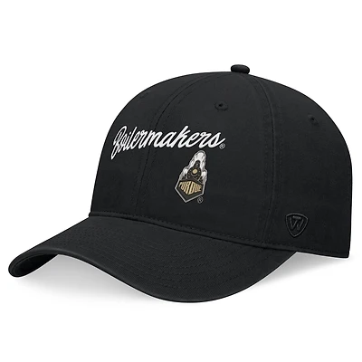 Casquette ajustable noire Purdue Boilermakers Heritage CeeCee Top of the World pour homme