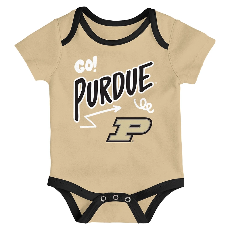 Newborn & Infant Outerstuff Purdue Boilermakers Three-Pack All Day Play Bodysuit Set