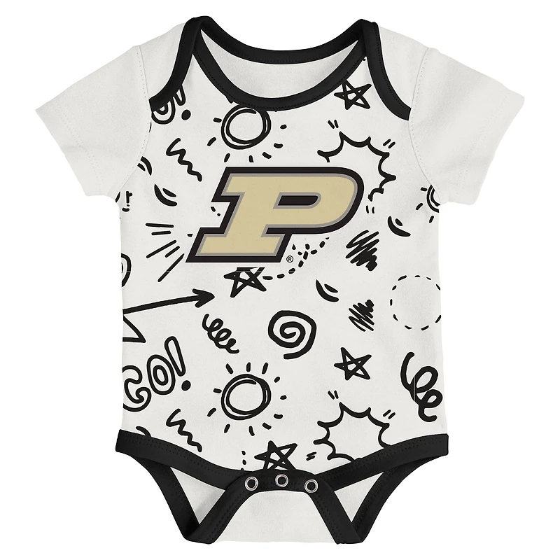 Newborn & Infant Outerstuff Purdue Boilermakers Three-Pack All Day Play Bodysuit Set