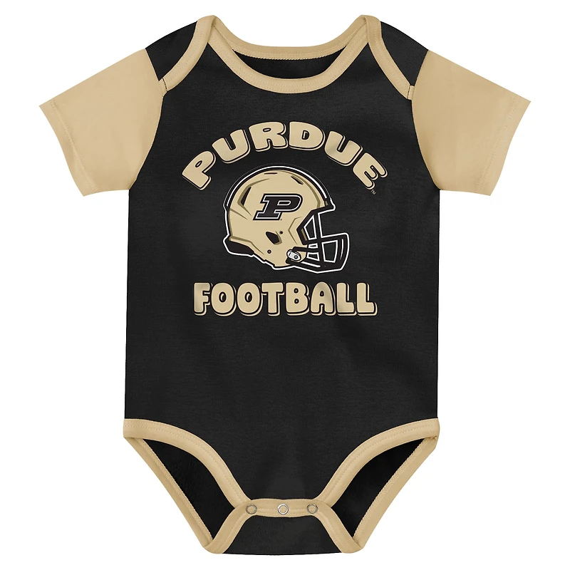 Ensemble body trois pièces noir Outerstuff pour nouveau-né, motif joueur vedette des Purdue Boilersmakers