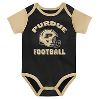 Ensemble body trois pièces noir Outerstuff pour nouveau-né, motif joueur vedette des Purdue Boilersmakers
