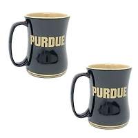 Lot de deux tasses sculptées Purdue Boilermakers de 473 ml (16 oz) pour barista