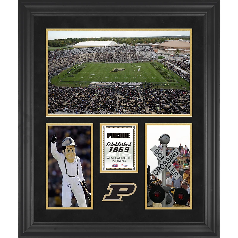 Collage encadré à 3 ouvertures de 20'' x 24'' des Purdue Boilermakers Ross-Ade Stadium