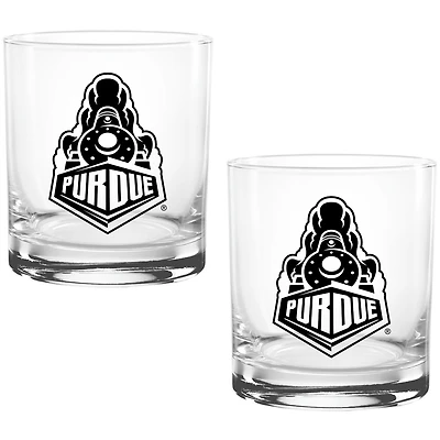 Purdue Boilermakers Two Pack 14oz. Vault Sketch Rocks Glass Set