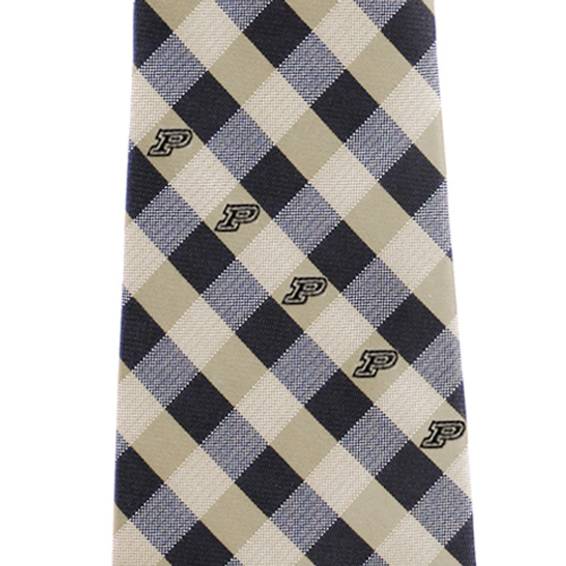 Purdue Boilermakers Woven Checkered Tie - Old Gold/Black