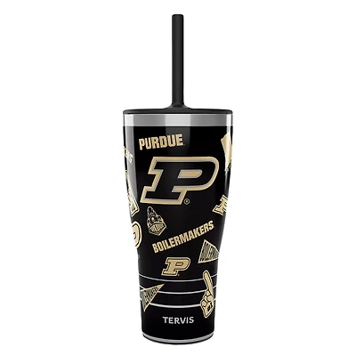 Gobelet Tervis Purdue Boilermakers de 30 oz avec couvercle en paille