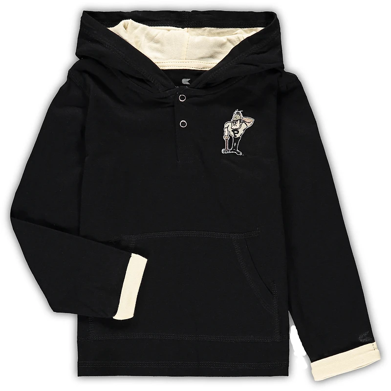 Ensemble sweat à capuche et pantalon de survêtement Colosseum noir/gris chiné Purdue Boilermakers Poppies pour tout-petits