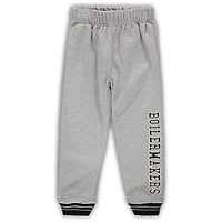Ensemble sweat à capuche et pantalon de survêtement Purdue Boilermakers Poppies Colosseum noir/gris chiné pour tout-petit