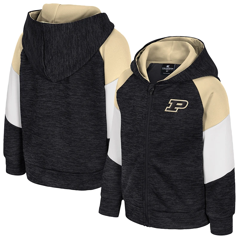 Toddler Colosseum Black Purdue Boilermakers Spirit Hollow Full-Zip Hoodie