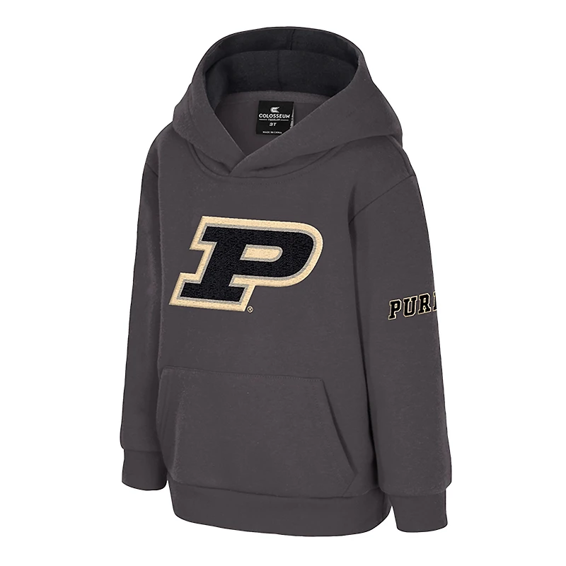Sweat à capuche en polaire gros logo Purdue Boilermakers pour tout-petits, couleur charbon Colosseum