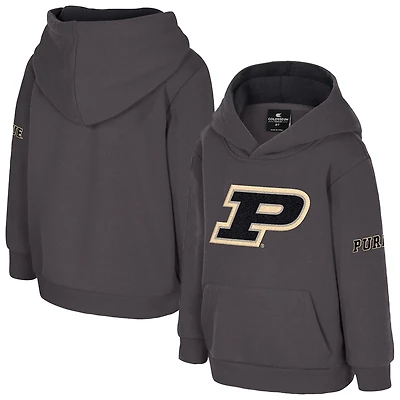 Toddler Colosseum  Charcoal Purdue Boilermakers Big Logo Volume Fleece Pullover Hoodie