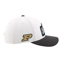 Casquette unisexe Zephyr blanche/noire Purdue Boilermakers, championne du tournoi de basketball masculin Big Ten 2026