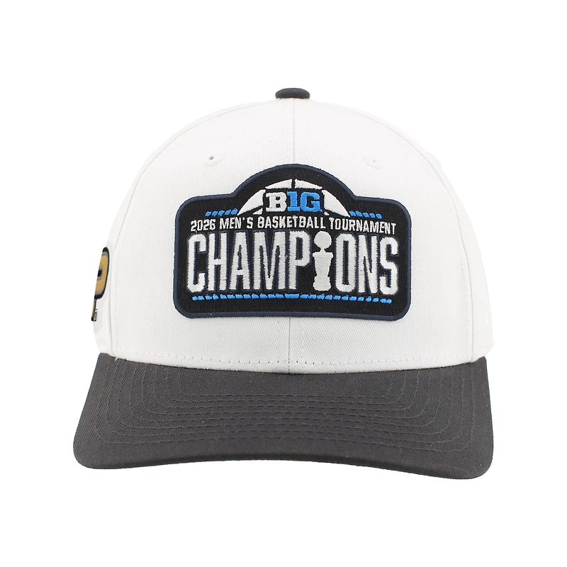 Unisex Zephyr White/Black Purdue Boilermakers 2026 Big Ten Men's Basketball Tournament Champions Basis Adjustable Hat