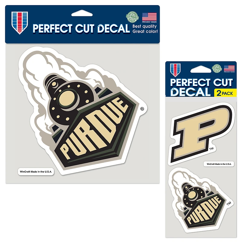 Lot de deux autocollants WinCraft Purdue Boilermakers Perfect Cut