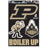 Feuille d'autocollants multi-usages WinCraft Purdue Boilermakers Primary 11'' x 17''