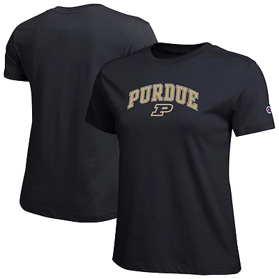 Women's Champion  Black Purdue Boilermakers Arched Over Logo T-Shirt