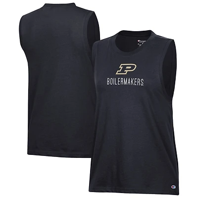 Women's Champion  Black Purdue Boilermakers Lifestyle Tank Top