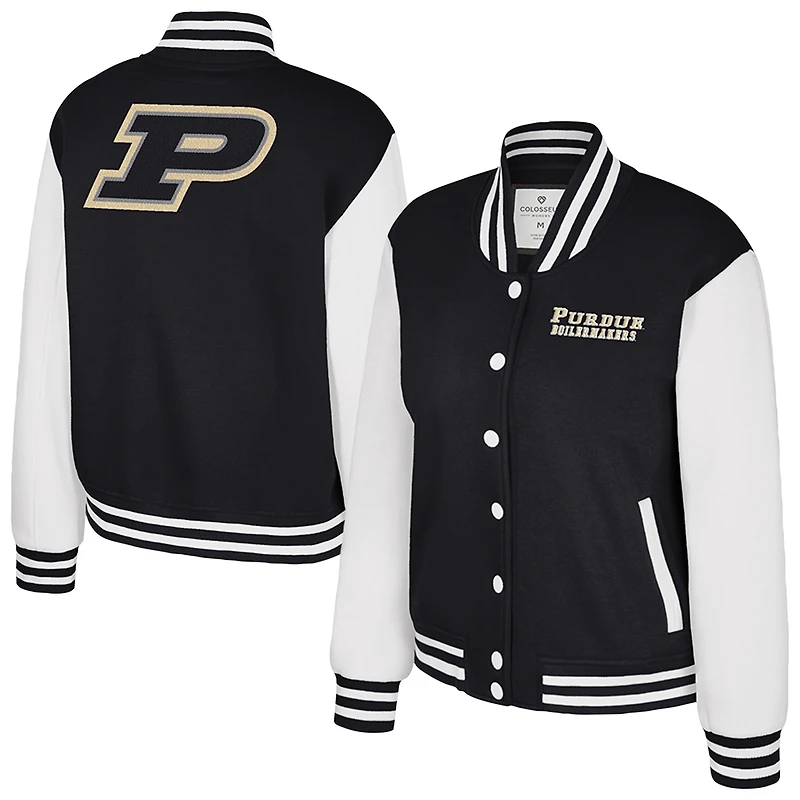 Veste polaire à boutons-pression Colosseum Black Purdue Boilermakers French Baguette pour femme