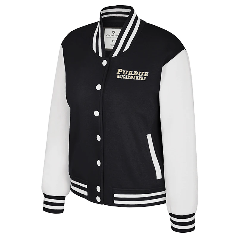 Veste polaire à boutons-pression Colosseum Black Purdue Boilermakers French Baguette pour femme