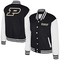 Veste polaire à boutons-pression Colosseum Black Purdue Boilermakers French Baguette pour femme