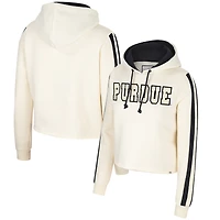 Women's Colosseum Cream Purdue Boilermakers Perfect Date Cropped Pullover Hoodie