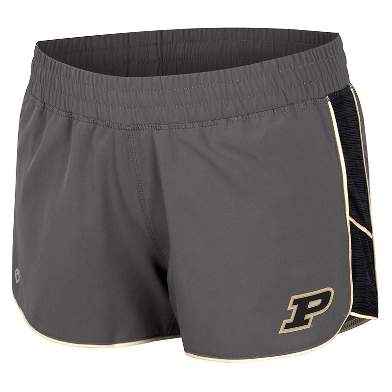 Women's Colosseum Gray Purdue Boilermakers Pull The Switch Running Shorts