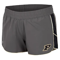Women's Colosseum Gray Purdue Boilermakers Pull The Switch Running Shorts