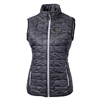 Women's Cutter & Buck Black Purdue Boilermakers Eco Full-Zip Puffer Vest