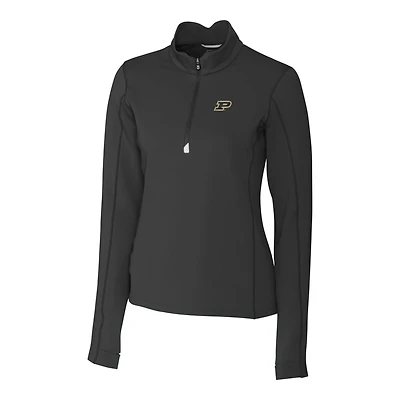 Women's Cutter & Buck Black Purdue Boilermakers Traverse Half-Zip Pullover Jacket