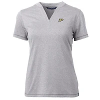 Women's Cutter & Buck Heather Gray Purdue Boilermakers Forge Blade V-Neck Top