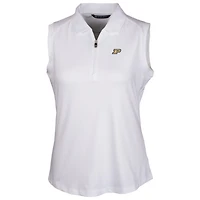 Polo sans manches blanc pour femme Cutter & Buck Purdue Boilermakers Forge