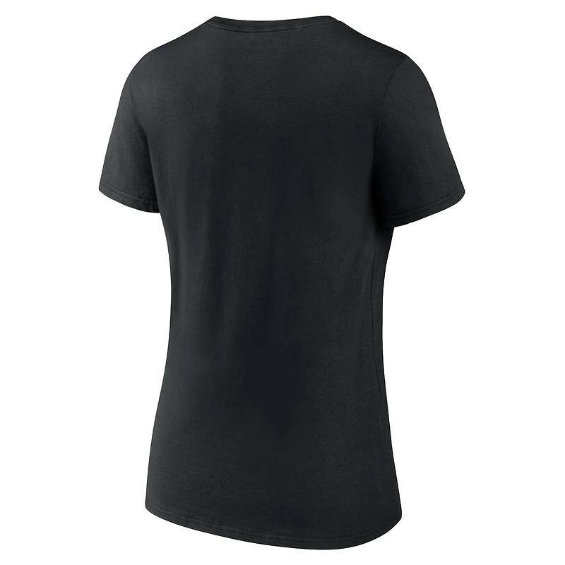 Women's Fanatics Black Purdue Boilermakers Basic Arch V-Neck T-Shirt