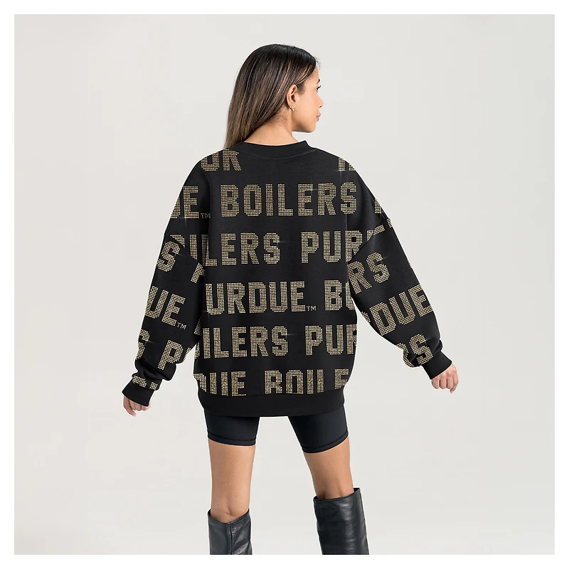 Sweat-shirt noir Gameday Couture pour femme des Purdue Boilermakers Hype Era