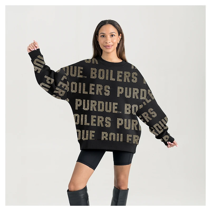 Women's Gameday Couture  Black Purdue Boilermakers Hype Era Sweatshirt
