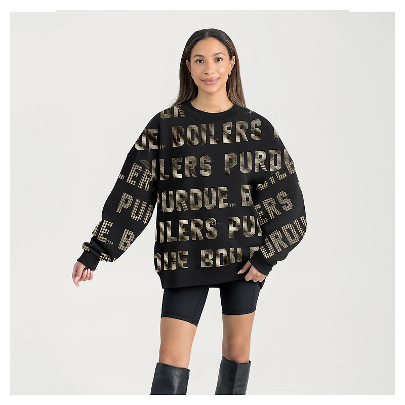 Sweat-shirt noir Gameday Couture pour femme des Purdue Boilermakers Hype Era