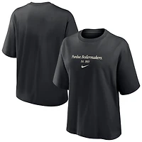 T-shirt Nike Purdue Boilermakers Boxy noir pour femme