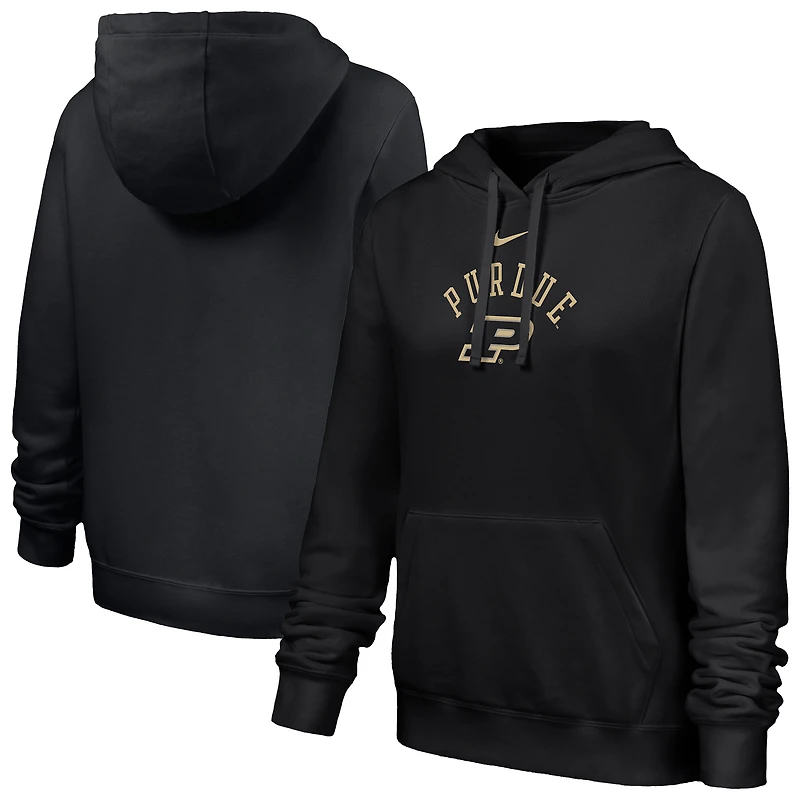 Women's Nike Black Purdue Boilermakers Club Fleece Hoodie