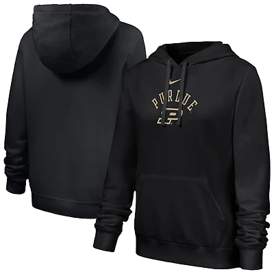 Women's Nike Black Purdue Boilermakers Club Fleece Hoodie