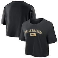 Women's Nike Black Purdue Boilermakers Dri-FIT Cropped T-Shirt