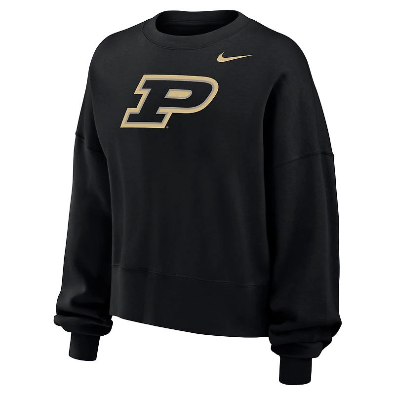 Women's Nike Black Purdue Boilermakers Phoenix Fleece Pullover Sweatshirt