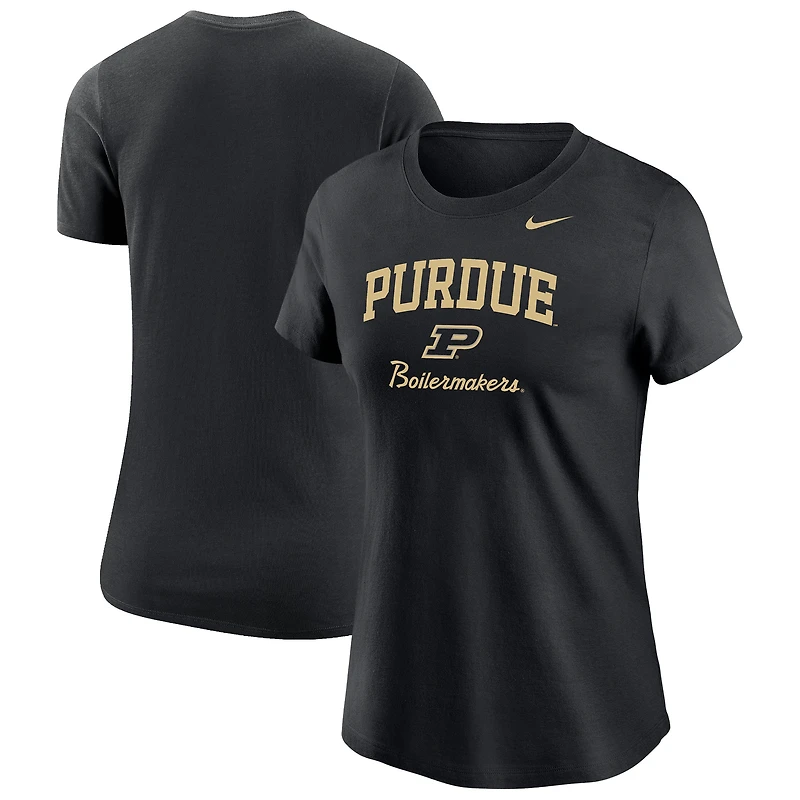 T-shirt Nike noir pour femmes Purdue Boilermakers Primary