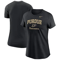 T-shirt Nike noir pour femmes Purdue Boilermakers Primary
