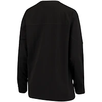 Haut surdimensionné à manches longues Pressbox noir Purdue Boilermakers Edith pour femme