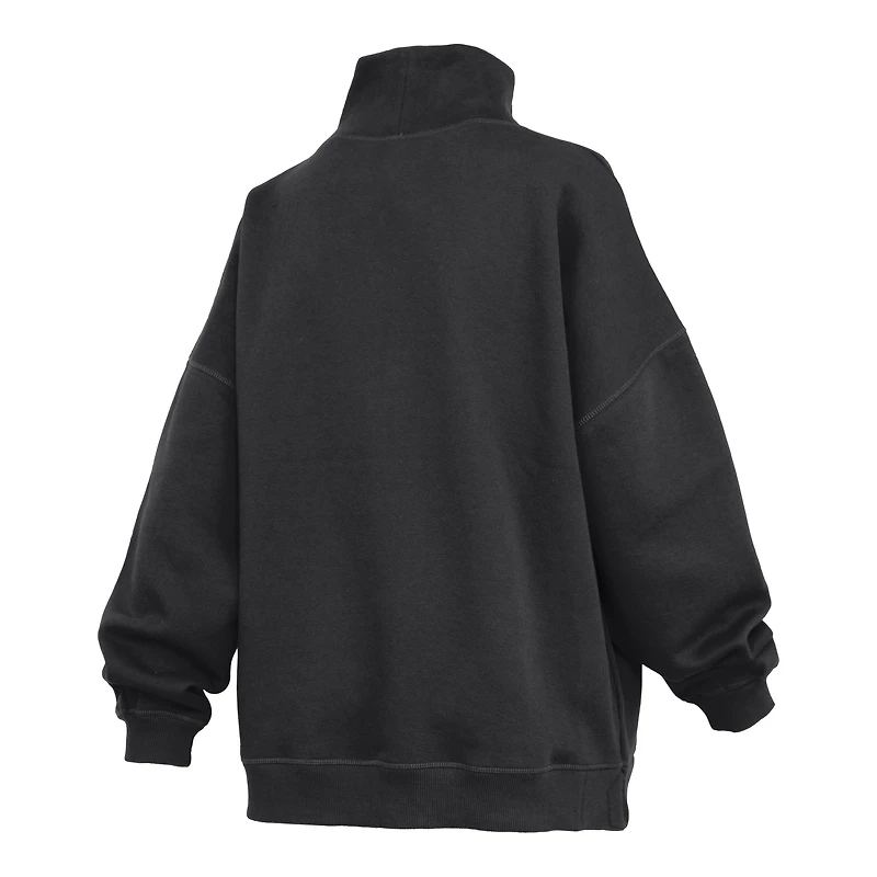Sweat-shirt à col montant oversize noir Pressbox pour femmes, modèle Purdue Boilersmakers