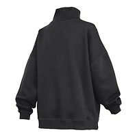Sweat-shirt à col montant oversize noir Pressbox pour femmes, modèle Purdue Boilersmakers