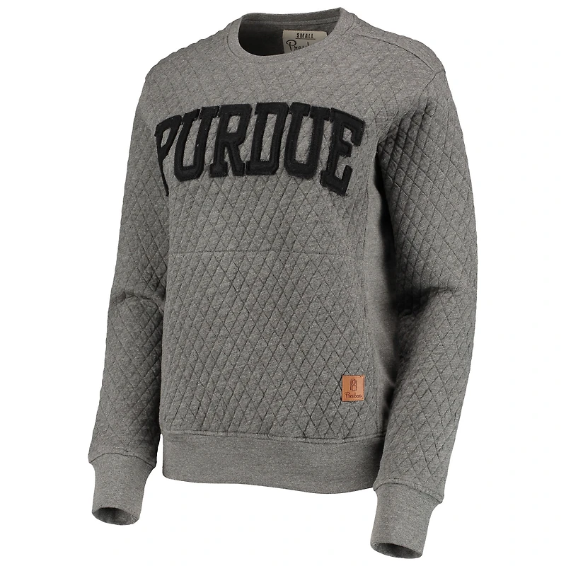 Sweat-shirt matelassé Pressbox Heather Charcoal Purdue Boilermakers Moose pour femme