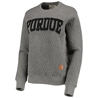Sweat-shirt matelassé Pressbox Heather Charcoal Purdue Boilermakers Moose pour femme