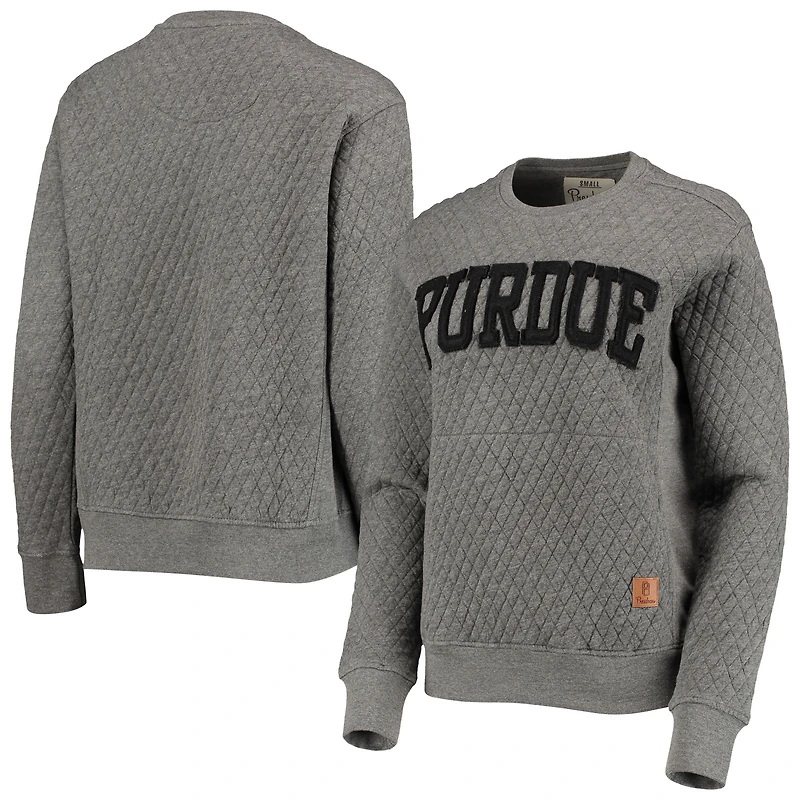 Sweat-shirt matelassé à enfiler pour femme Pressbox Heather Charcoal Purdue Boilermakers Moose