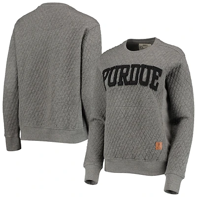 Sweat-shirt matelassé à enfiler pour femme Pressbox Heather Charcoal Purdue Boilermakers Moose