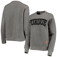 Sweat-shirt matelassé à enfiler pour femme Pressbox Heather Charcoal Purdue Boilermakers Moose
